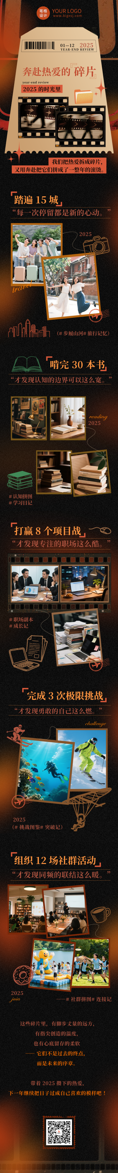 复古胶片个人年度回忆总结公众号长图 模板ID：772159