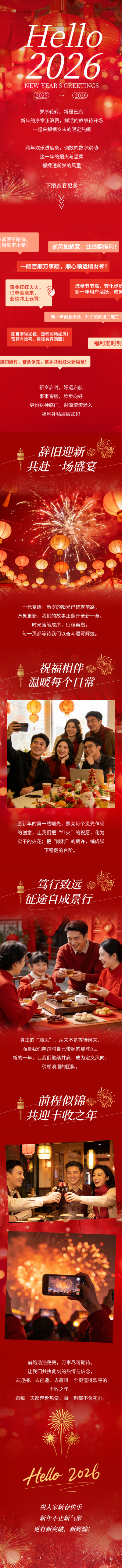 春节新年节日祝福公众号长图 模板ID:777017