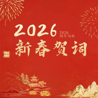 红色喜庆新春贺词宣传公众号次图 模板ID：776746