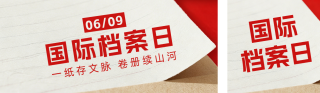 政务风国际档案日宣传公众号双封面 模板ID:s8251