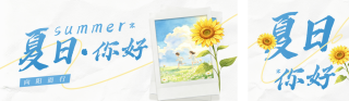 夏日你好文艺日签公众号双封面 模板ID：s8485